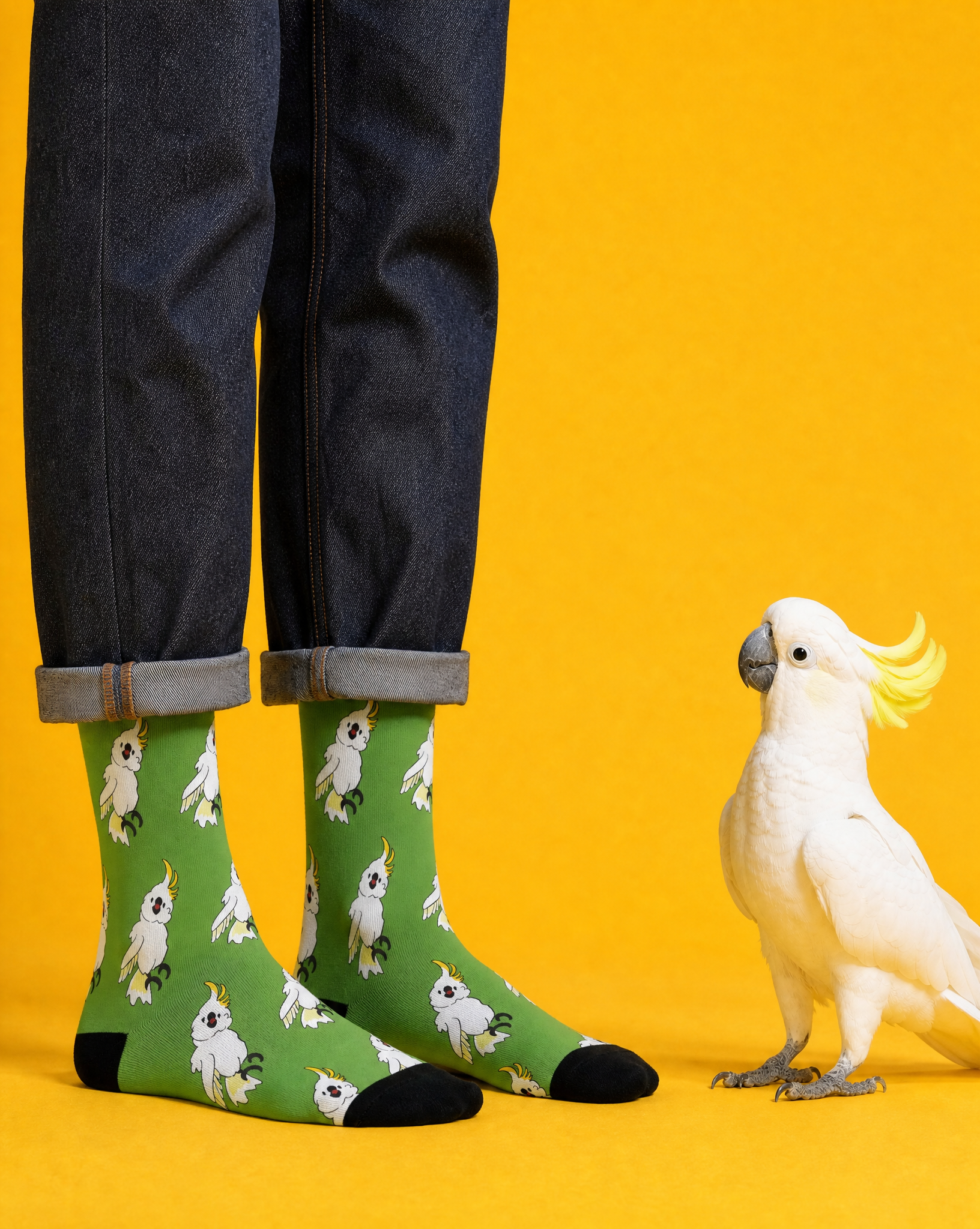 Cockatoo Parade Crew Socks ー Green