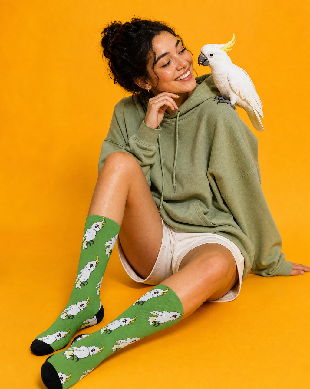 Cockatoo Parade Crew Socks ー Green