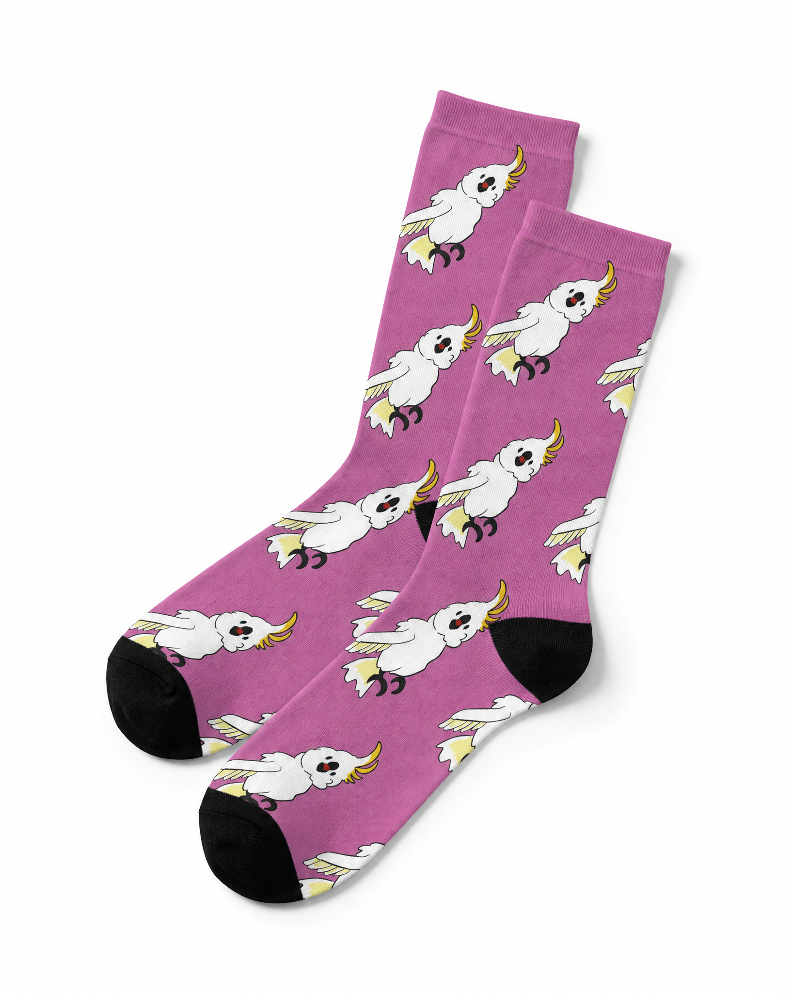 Cockatoo Parade Crew Socks ー Pink
