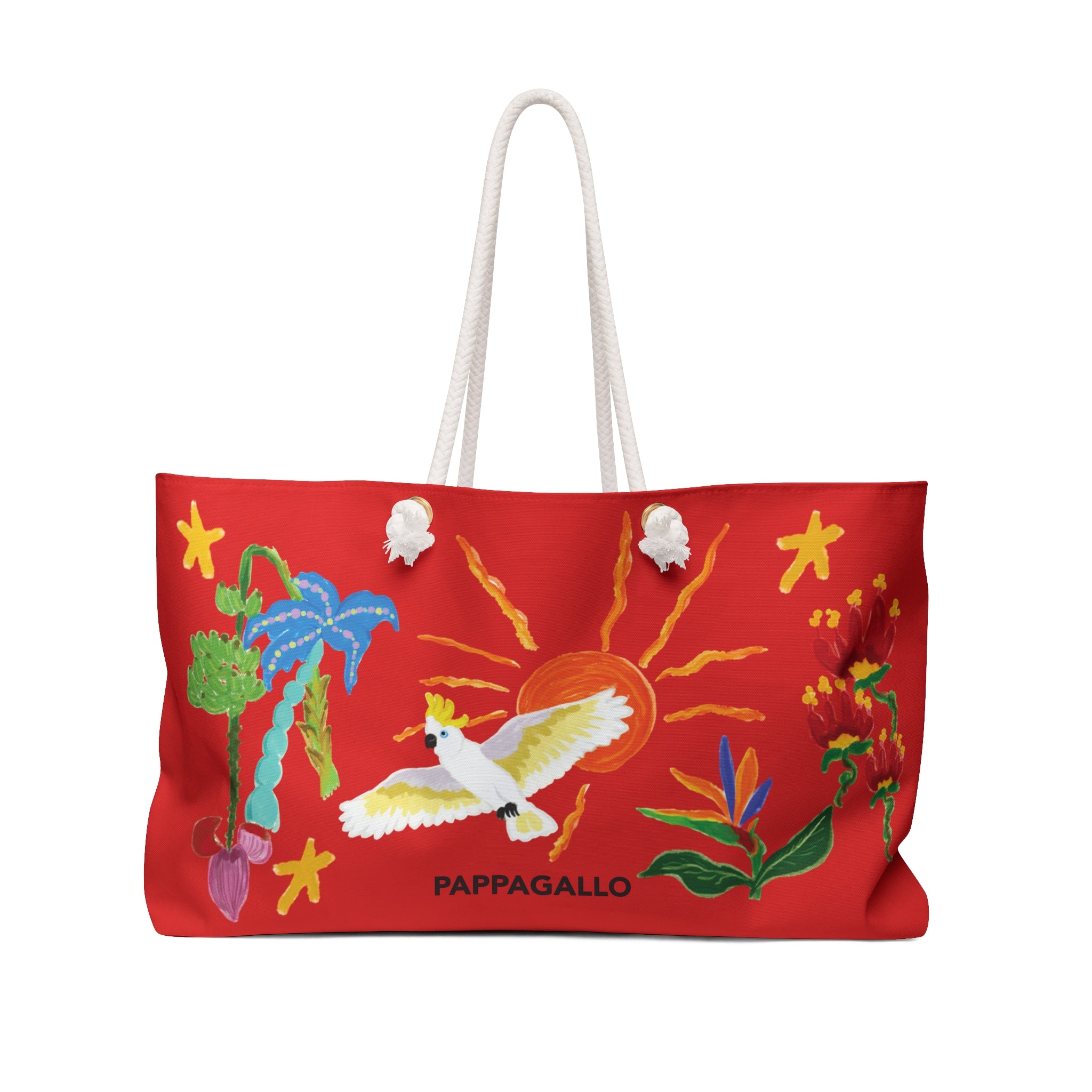 PAPPAGALLO Tropical Weekender Bag — Paradise Red
